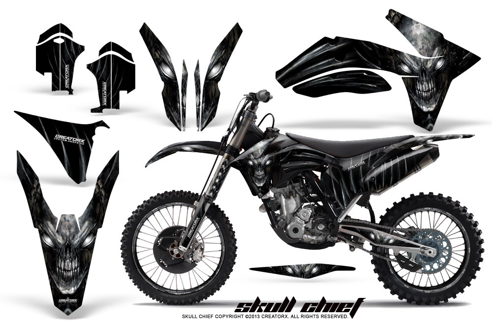 KTM C7 2011 Graphics Kit Skull Chief Silver NP Rims
